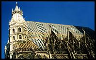 Vienna: the main cathedral, with its patterned roof tiles
