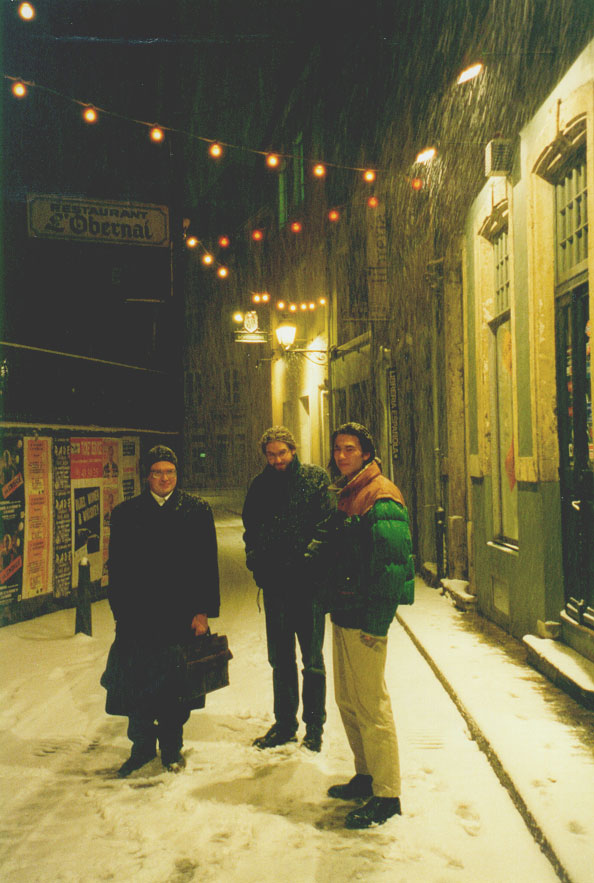 Peter, Angus and Takeshi on the way home from Chiggeri, rue du Nord, Luxembourg