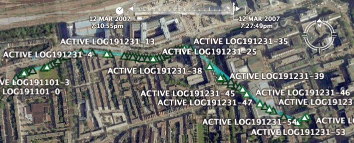 Track log viewed in Google Earth
