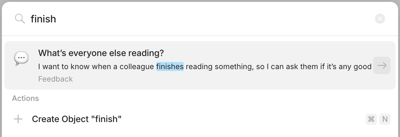 Search results, showing matching page content text