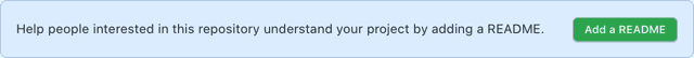 GitHub prompt to add a README