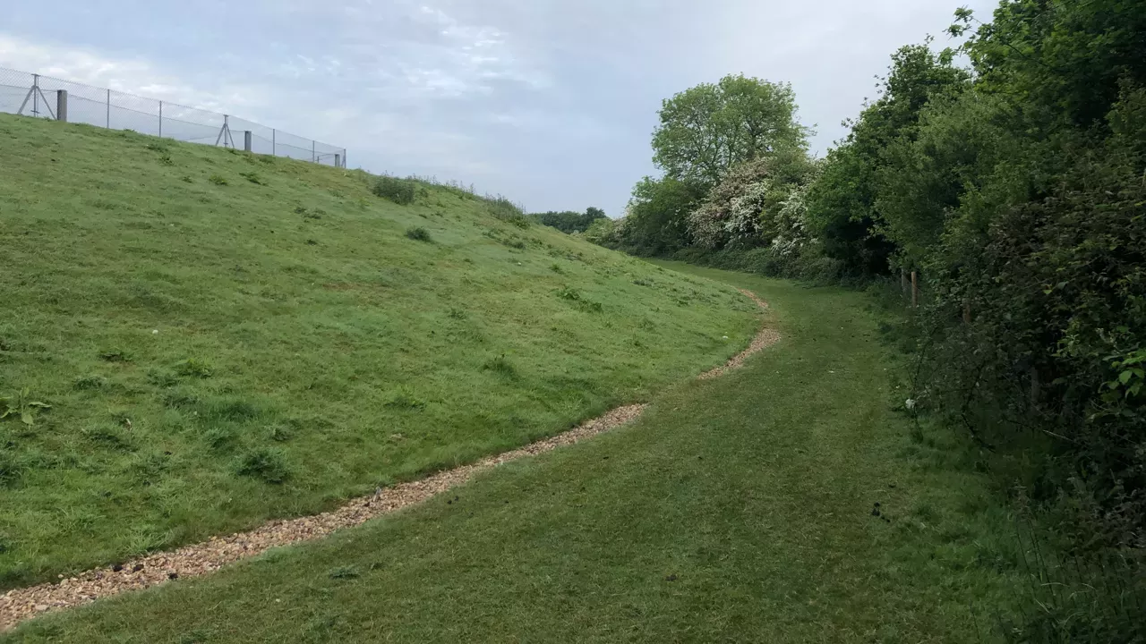 Path alongside reservoir