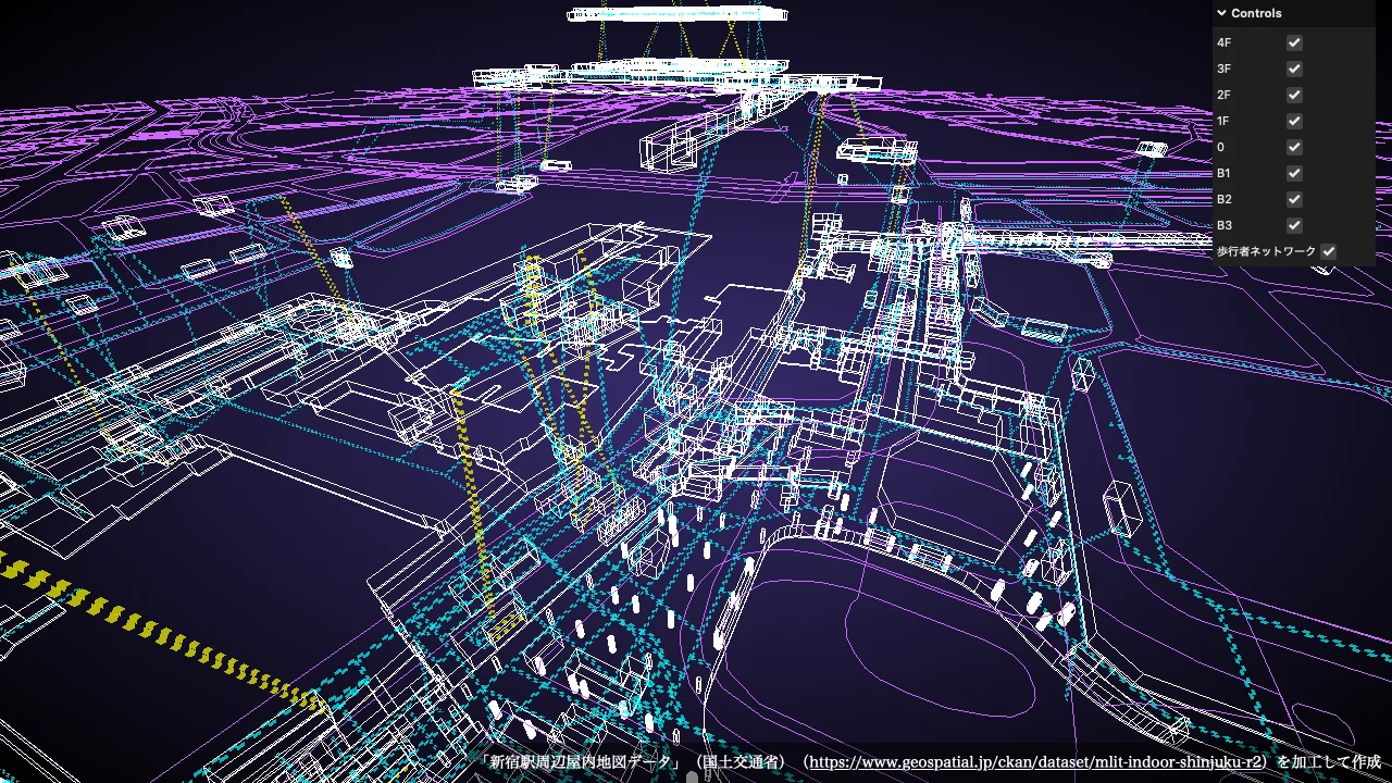 Shinjuku station three.js demo