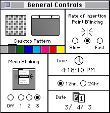 System 7 general control panel