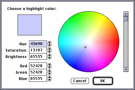 System 7 colour dialogue box