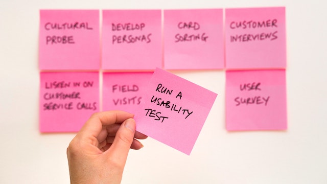 Sticky note: run a usability test