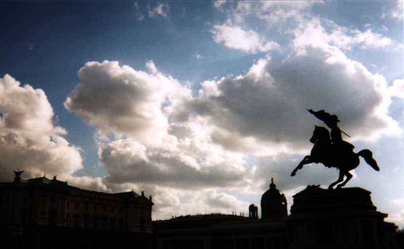 Vienna: a dramatic skyline against its old buildings and statues