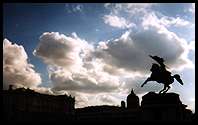 Vienna: a dramatic skyline against its old buildings and statues