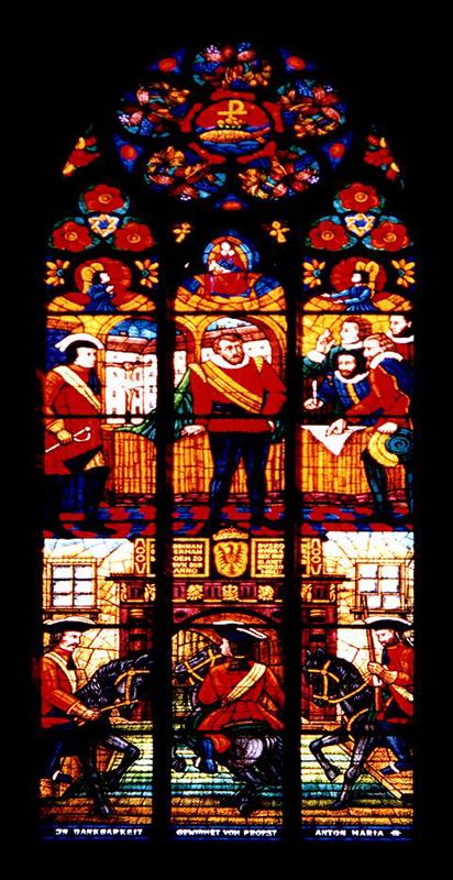 Vienna: the stained glass window of one of the churches