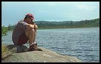 Algonquin Provincial Park, Canada: Ray Desjardins has a rare quiet moment