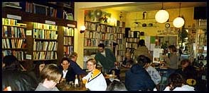 my favourite cafe with books - CB1, Cambridge, England