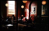 The vast upstairs room in the Boston Tea Party cafe, Exeter, England