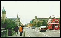 not your average bus - a Routemaster on Pont Adolphe, Luxembourg