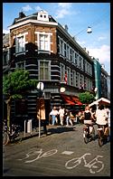 Maastricht: the Dutch do it right - in front of this pavement cafe a cycle path is much better than a busy road